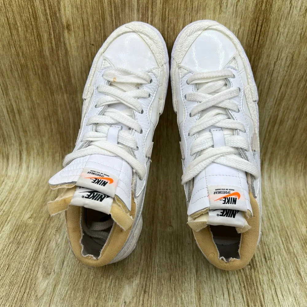 Nike Blazer Low x Sacai Men's Size 6.5 Women's 8 White Sail Shoes DM6443-100